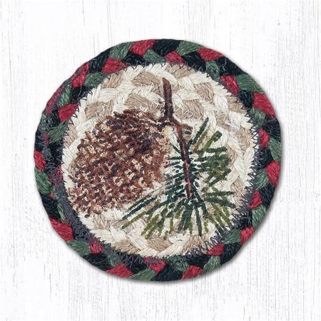 CAPITOL IMPORTING CO 5 in. Pinecone Individual Round Printed Coaster Rug 31-IC081P
